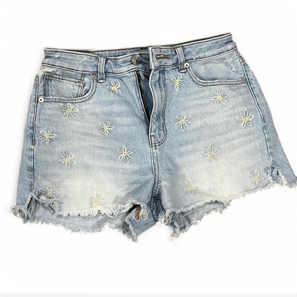 American Eagle Daisy Embroidered Mom Shorts – Size 2